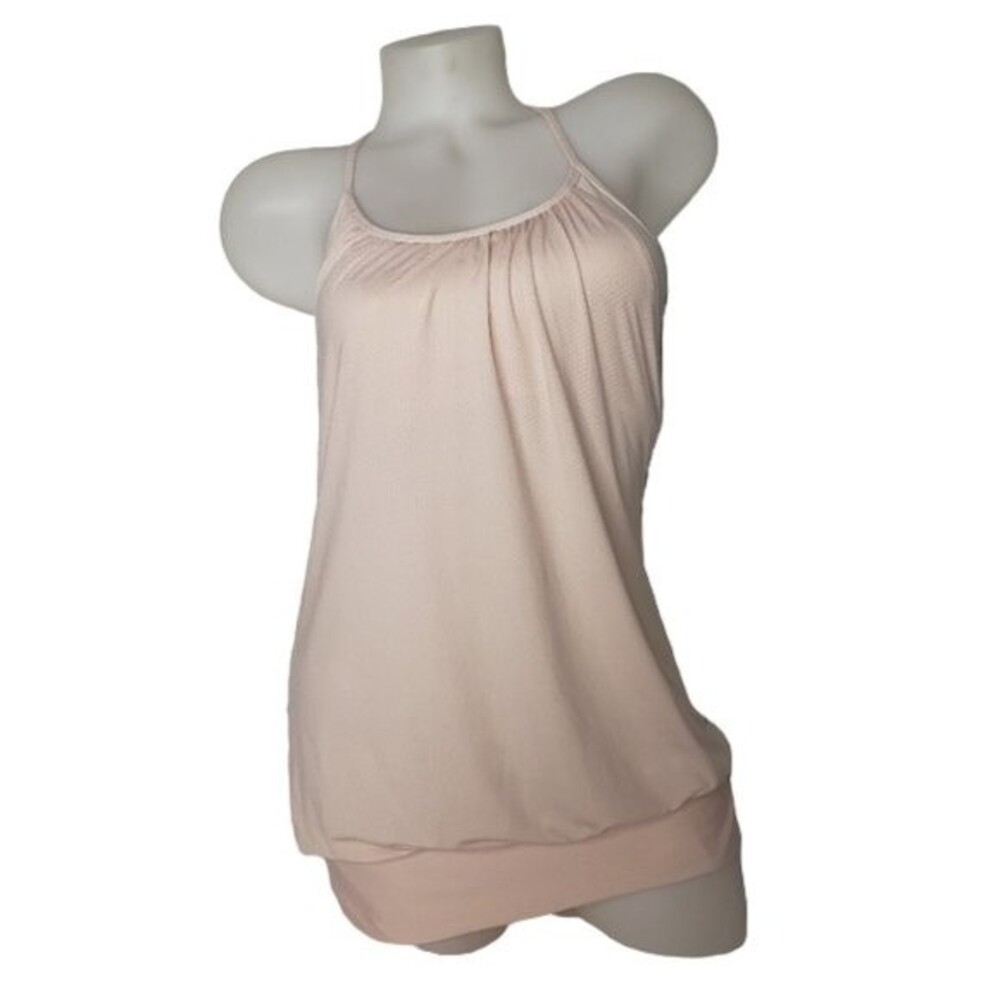 Lululemon No Limits Tank Top Built in Bra Light Peachy Pink Size 6